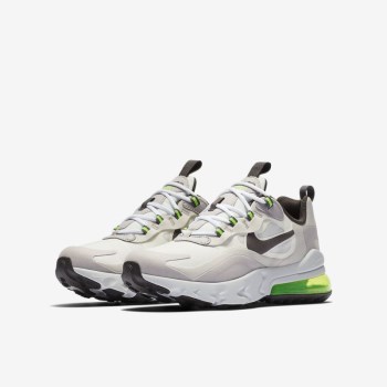 Nike Air Max 270 React - Nagyobb Gyerek Utcai Cipő - Fehér/Zöld/Szürke/Titán